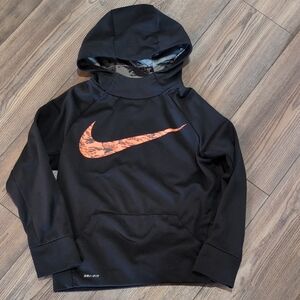 Nike Kids Black and Orange Hoodie